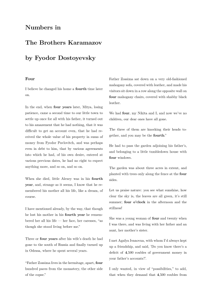 Numbers in The Brothers Karamazov by Fyodor Dostoyevsky